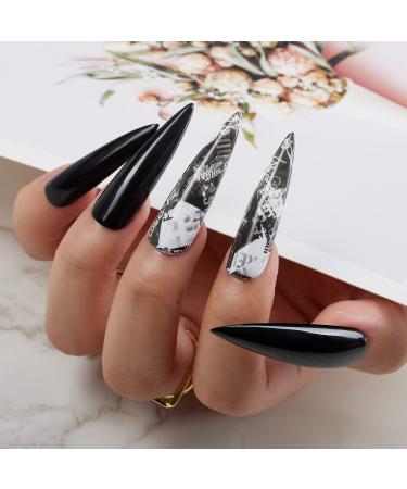 Makartt Nail Foil Transfer Sticker Kit - 10 Sheets Newspaper Style Nail Art, Self-Adhesive - Perfect for Creative Nail Designs - Buy Online on GoSupps.com