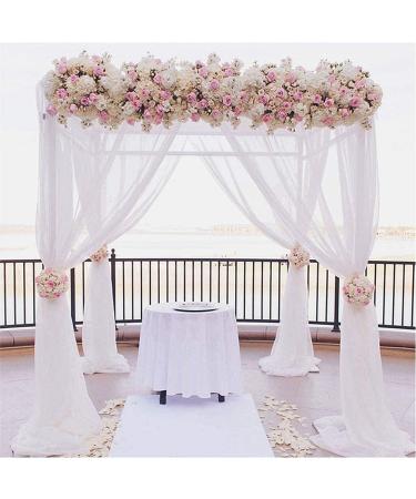 White Crystal Organza Tulle Sheer Fabric Backdrop Curtains 19x30 Yards for Wedding, Baby Shower, Birthday Party - Event Decor - Buy Online on GoSupps.com