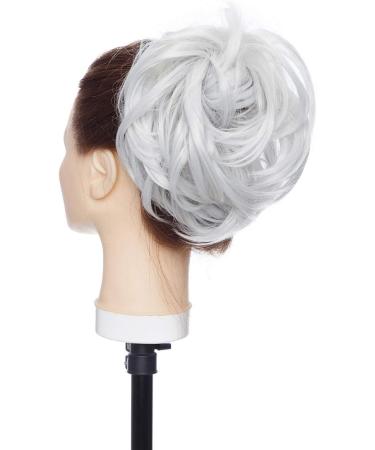 Tousled Updo Messy Bun Hair Piece Ponytail Extension - Silver Grey - Buy Online on GoSupps.com
