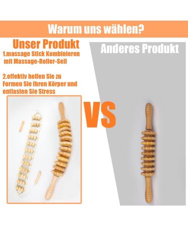 Heethycool Anti-Cellulite Massage Roller Kit - Maderoterapia Lymphatic Drainage Tools | Wooden Massage Scooter & Rope - 2 PCs - Buy Online on GoSupps.com