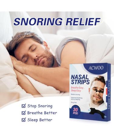 Acwoo Nose Paving Snoring Strips - 30 Anti-Snoring Nose Plasters for Better Sleep & Breathe | Stop Snoring Effectively - Buy Online on GoSupps.com