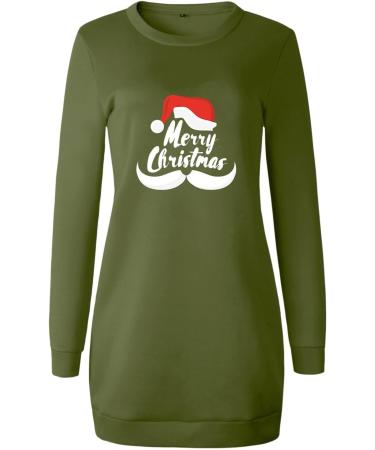 Hanxiulin Women's Christmas Hoodie Dress - Pullover Sweatshirt Long-Sleeved Blouse Autumn Fashion Sweater Top | XL - Buy Online on GoSupps.com