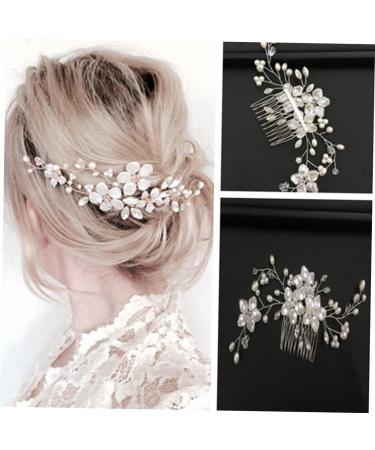 Mikinona 1pc Bridal Hair Combs Wedding Hair Combs Floral Hair Clips Headdress for Women Bridal Hair Pin Bride Hair Combs Pearl Clips for Hair Rhinestone Hair Clips Wedding Headpiece White - Buy Online on GoSupps.com