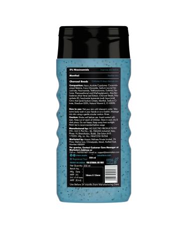 3-in-1 Action Charcoal & Menthol Body Wash | Instant Cooling Odor Protection & Skin Texture Improvement | 5% Niacinamide & Activated Charcoal Beads | 250ml - Shop Now - Buy Online on GoSupps.com