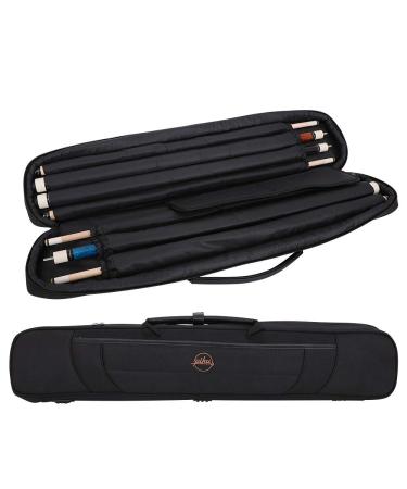 PiKu 3x4 Pool Stick Case Billiard Case Pool Cue Case Carry Case (3 Butts+4 Shafts) Black