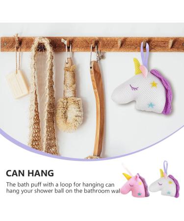 FRCOLOR 2pcs Unicorn Bath Body Sponges - Exfoliating Shower Poufs & Loofahs for Kids - Fun Flower Bath Toys - Perfect for Girls - Buy Online on GoSupps.com