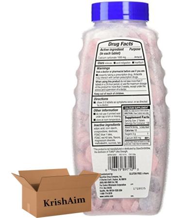 Kirklend Signature Ultra Strength Antacid Calcium Carbonate 1000mg Assorted Berry Flavors Chewable Tablets 265 Count - Buy Online on GoSupps.com