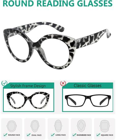 Eyekepper Round Reading Glasses for Women - Large Frame Grey Tortoise +1.75 Diopters - Stylish & Durable - Buy Online on GoSupps.com