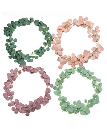 Zerodeko 1pc Garland Decor Artificial Plants Faux Eucalyptus Autumn Leaves Artificial Eucalyptus Spring Wreath for Front Door Artifical Green Leaves Wreath Green Leaf Wreath Arch Green 54x54cm