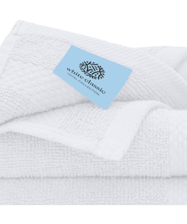 White Classic Luxury Cotton Washcloths - 12 Pack - Hotel Spa Face Towel - Buy Online on GoSupps.com