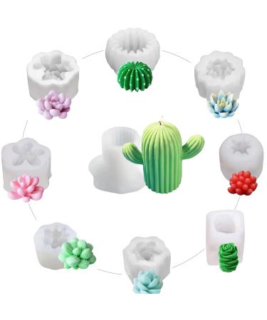 Navani Succulent Silicone Mold  Cactus Resin Mold  Candle Mold Silicone for DIY Handmade Soap  Candle  Cake Decoration - 9 Pcs Succulent 9pcs