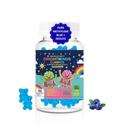 Brightminds Zeolite Detox Gummies Kids Detox & Brain Support with L-Methylfolate B12 Omega-3 Magnesium Probiotics Mood Speech & Gut Support Methylated Multivitamin Ages 6+ & Adults
