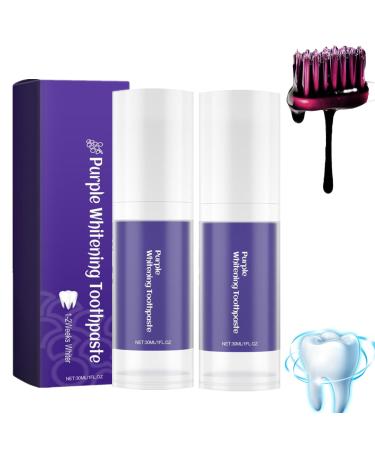 Lila toothpaste white teeth |Purple tooth paste for Teeth Whitening purple toothpaste lightening stain removal yellow teeth corrector toothpaste white teeth purple (2 pieces)