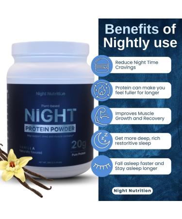 Night Nutrition Night Time Protein Powder Vanilla Flavored Zero Sugar Low Calorie Artificial Free Promotes Sleep Quality & Muscle Recovery - Buy Online on GoSupps.com
