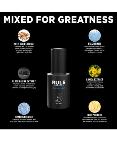 RULE Vitamin C Face Serum for Men - Anti-Aging Serum with Hyaluronic Acid Caviar & Niacinamide - Brightens Skin Reduces Fine Lines & Dark Spots - 1 Fl Oz - Buy Online on GoSupps.com