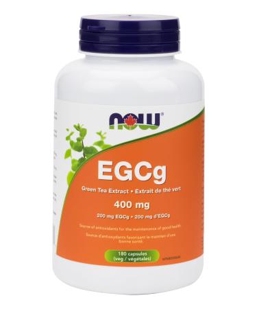NOW Supplements EGCg GreenTea Ext 400mg (EGCg 200mg) Capsules 180 Count