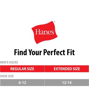 Hanes Men's X-Temp Performance Crew Socks 6-Pack - Size 6-12, Black Color - Buy Online on GoSupps.com