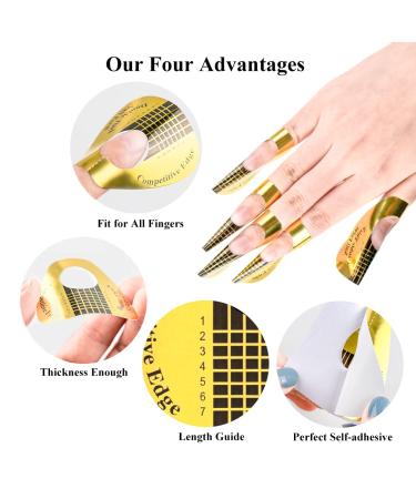 200Pcs Professional Long Nail Forms for Acrylic & Polygel Nails | Thick Nail Extension Forms for Nail Art Tips - Premium Acrylic Nail Paper Forms - Nail Former Stickers for Professional Use | 200 Count - Buy Online on GoSupps.com