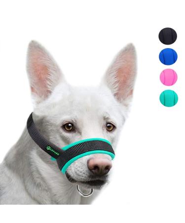 ILEPARK fabric muzzle for small medium and large dogs prevents biting adjustable neck breathable (M green) M Green - Buy Online on GoSupps.com