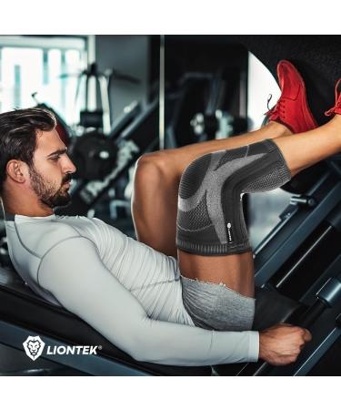 Knee Sleeve - Knee Brace for Men & Women | Four Spring Supports for Stability & Relief | Black Large | Sports & Activity Knee Protection - Buy Online on GoSupps.com