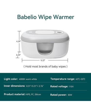 Babelio Baby Wipes Warmer with Night Light - Water Wipes Dispenser for Huggies, Pampers, Honest & More - Buy Online on GoSupps.com