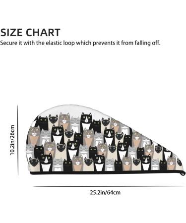 Hair Towel Wrap - Quick Drying Hair Turban with Button | Colors Cats - Lightweight & Absorbent - Buy Online on GoSupps.com