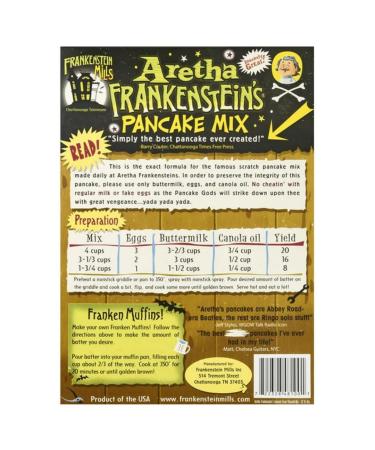 Aretha Frankenstein's Insanely Great Pancake Mix - 32 Oz Box - Original 2 lb Pancake Mix - Buy Online on GoSupps.com