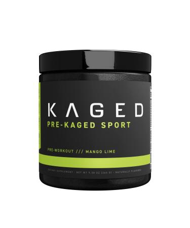 Pre Workout Powder  Kaged Muscle Pre-Kaged Sport Pre Workout For Men And Women  Increase Energy  Focus  Hydration  and Endurance  Organic Caffeine  Plant Based Citrulline  Mango Lime
