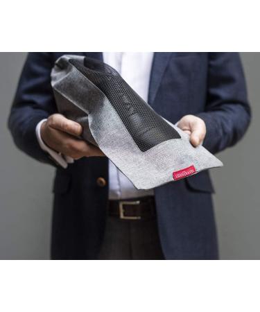LeanTravel Breathable Mesh Shoe Bags with Drawstring Cord Lock - Set of 6, Grey - Buy Online on GoSupps.com