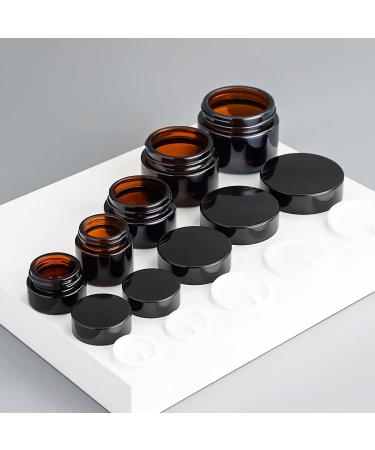 Zeoabsy 6-Piece Brown Glass Cream Box Set (5ml) with Screw Lid & Spatulas - Perfect for Cosmetics & Ointments - International Shipping Available - Buy Online on GoSupps.com