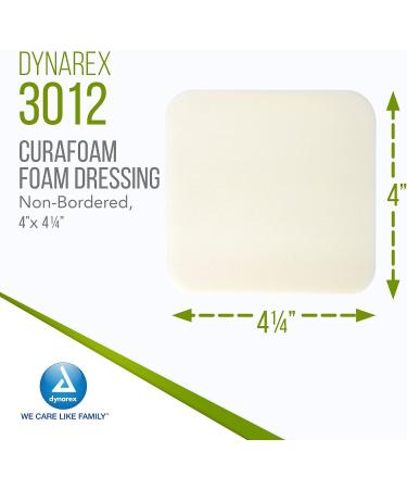 Dynarex CuraFoam Foam Dressings 4 x 4.25 Inch/10 Count - Sterile Non-Bordered Pads for Medium to Heavy Exuding Wounds - Cushioned Moist Wound Care - 1 Box - Buy Online on GoSupps.com