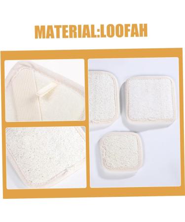 Healeved 5pcs Loofah Shower Rub Exfoliating Pads - Mini Body & Face Scrubbers Beige Luffa Brush for Gentle Cleansing & Makeup Removal - Buy Online on GoSupps.com