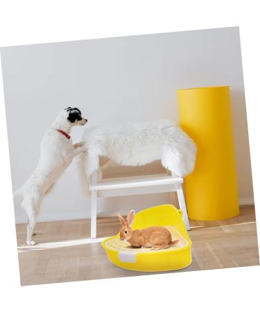 HANABASS Box Rabbit Toilet Hamster Litter Guinea Pig Toilet Potty Train Rabbit Hamster Sand Litter Plastic 25X19X10CM Yellow - Buy Online on GoSupps.com