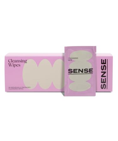 Sense Cleansing Wipes - Individually Wrapped pH Balanced Wipes - Flushable Feminine Wipes for Women - Portable & Convenient Hygiene Wipes pH Wipes & Intimate Wipes for Women 24 Pack 24 Count (Pack of 1)