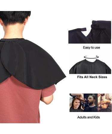 YELEGAI Short Barber Cape - Waterproof Nylon Salon Hair Cutting Cape for Hair Dye, Styling, and Shampoo - Black - Buy Online on GoSupps.com