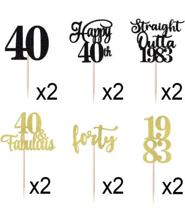 40th Birthday Cupcake Toppers Straight Outta 1983 Cupcake Toppers Happy 40th Birthday Decoration 40 Fabulous Decoration 40th Wedding Anniversary /Straight Outta 1983 Cupcake Topper (Black gold1) - Buy Online on GoSupps.com