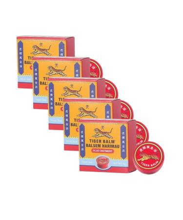 Pack de 5x Baume du Tigre Rouge 4g - Muscle et relaxation - Formule Intensive - Chauffante