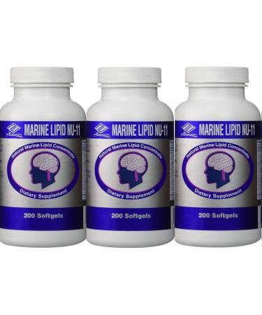 3 packs Marine Lipid NU-11 (200 Softgels)
