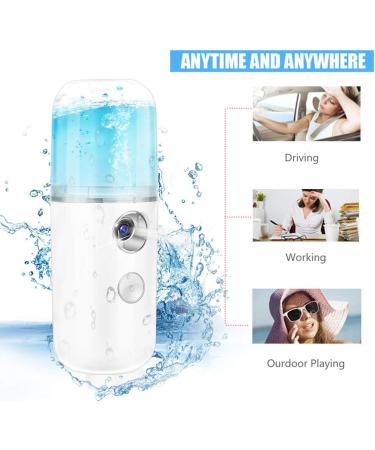 Nano Facial Mister - 30ml Portable Mini Face Mist Handy Steamer Mists USB Nano Water Spray Atomization Face Moisturizing Sprayer for Facial Hydrating - Buy Online on GoSupps.com