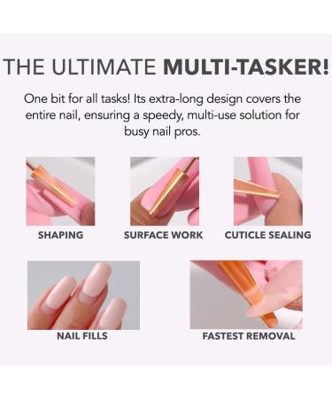 Kiara Sky 5 in 1 XL Nail Drill Bit | 3/32"" Carbide Extra Long Multi-use Bit | 2-way Rotate Left and Right Handed | Manicure Pedicure Fast Acrylic + Gel Removal Fills Trim Length - (Coarse Silver) XL 5-in-1 Coarse Drill Bit Non Coated - Buy Online on GoSupps.com