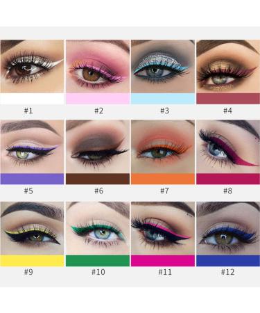 Shop Matte Liquid Eyeliner Pen - Waterproof & Colorful for Cosplay | 12 Vibrant Shades - Buy Online on GoSupps.com