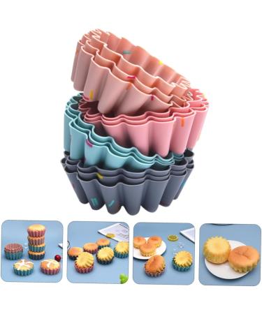Alipis 24 Pcs Silicone Muffin Cup Packing Paper Silicone Baking Cup Mini Baking Gadgets Pudding Cake Stand 7.5X6.3CMx2pcs Assorted Colorx2pcs - Buy Online on GoSupps.com