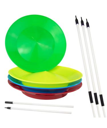 Juggle Dream set of 4 turntable juggling plates with 4 divisible handplates Classic circus turntable for children and adult spinning plates - Buy Online on GoSupps.com