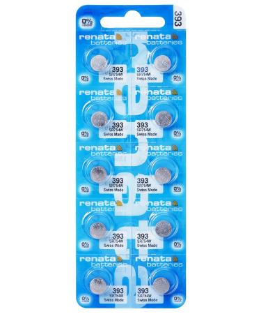 Renata 393 SR754W Batteries - 1.55V Silver Oxide 393 Watch Battery (10 Count)