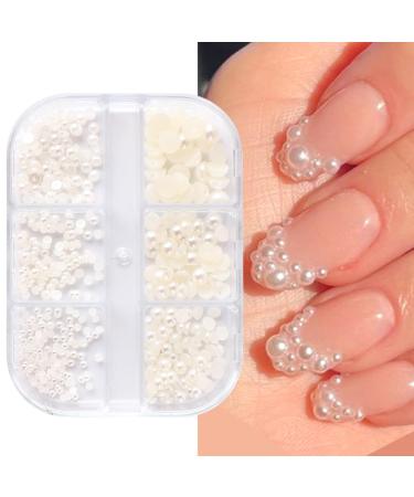 GZSYY Nail Beads & Stones - 12 Designs White Nail Art Charms | Micro Nail Jewelry for Gel Nails | 2 Boxes | International Shipping - Buy Online on GoSupps.com