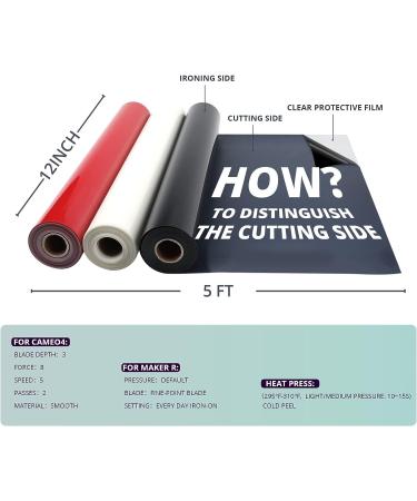 VAST WANT Black HTV Vinyl Roll - 12x20FT Heat Transfer Vinyl for T-Shirts | Iron-On Vinyl for Cricut & Cutting Machines - Easy Weed & Transfer - Buy Online on GoSupps.com