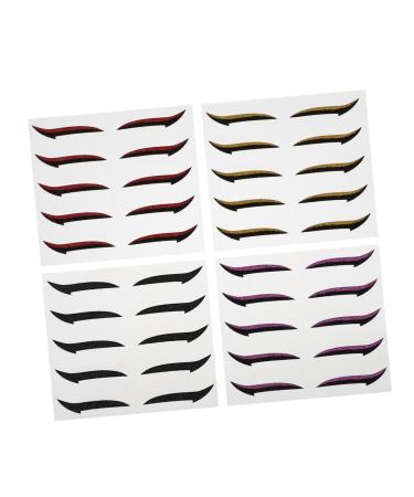 Didiseaon 20 Pairs Eyeshadow Stickers Glitter Eye Shadow Makeup Eyeliner Face Makeup Stickers Eyelid Tape Glue