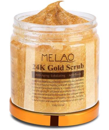 24k Gold Exfoliator Body Scrub Ultra Moisturizing Facial Scrub & Exfoliating Body Scrub With Collagen And Stem Cell Infused Collagen And Stem Cells Blackheads Acne Scars  - Buy Online on GoSupps.com