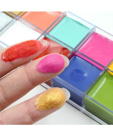 Colorful Body Oil Cosmetics for Halloween, Fancy Dress, Carnival - 12 Temporary Tattoo Paints - Buy Online on GoSupps.com