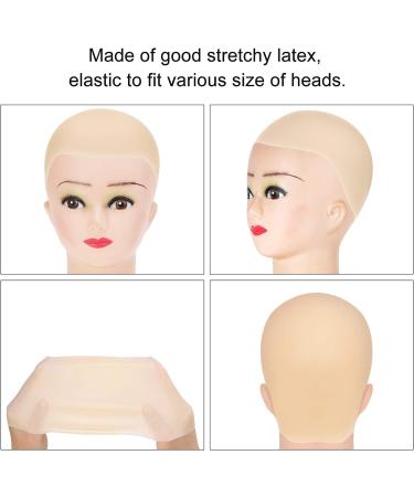 4 Piece Big Size Bald Caps for Adults - Halloween Latex Makeup Bald Head Wig Costume Accessory - Men Women - Buy Online on GoSupps.com